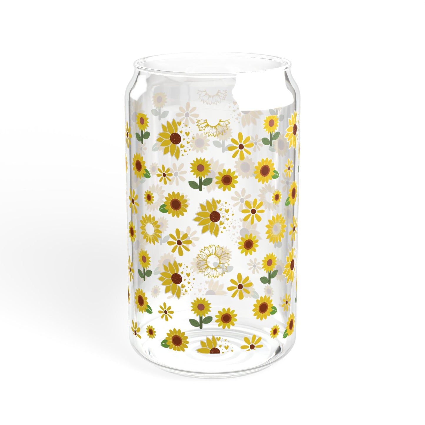 Sunflower Burst Sipper Glass 16 oz