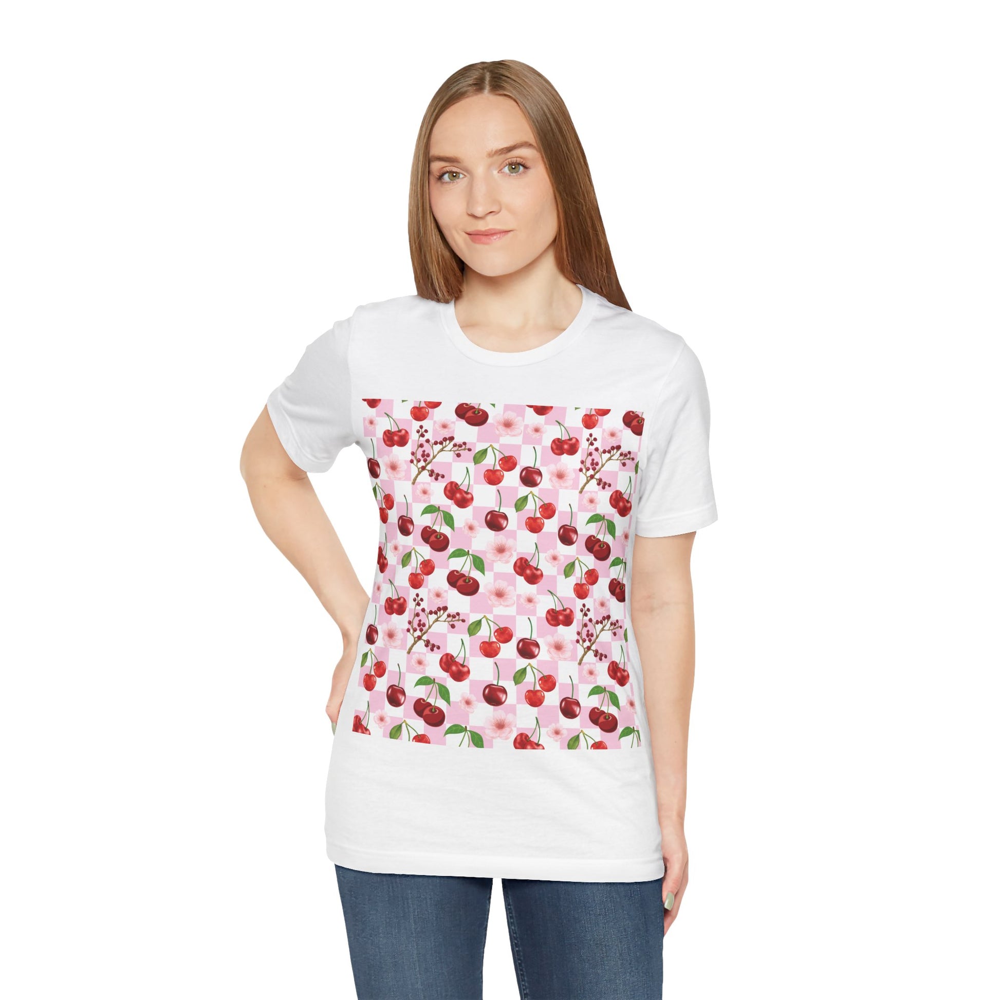 Classic Short Sleeve T - Shirt - T - Shirt - Cherry Checkerboard - Kristine Celestine