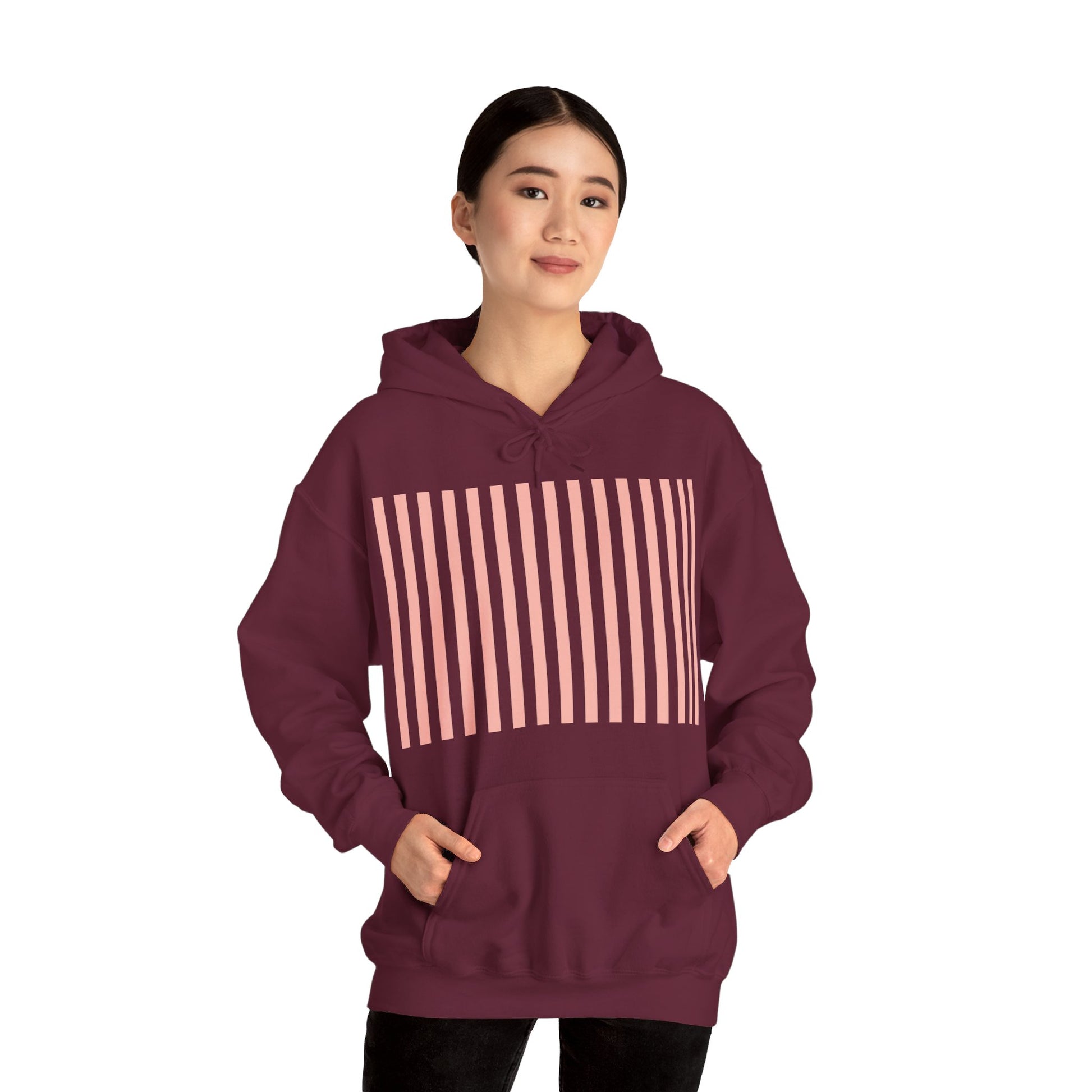 Coral Pink Stripes Hoodie - Hoodie - Kristine Celestine