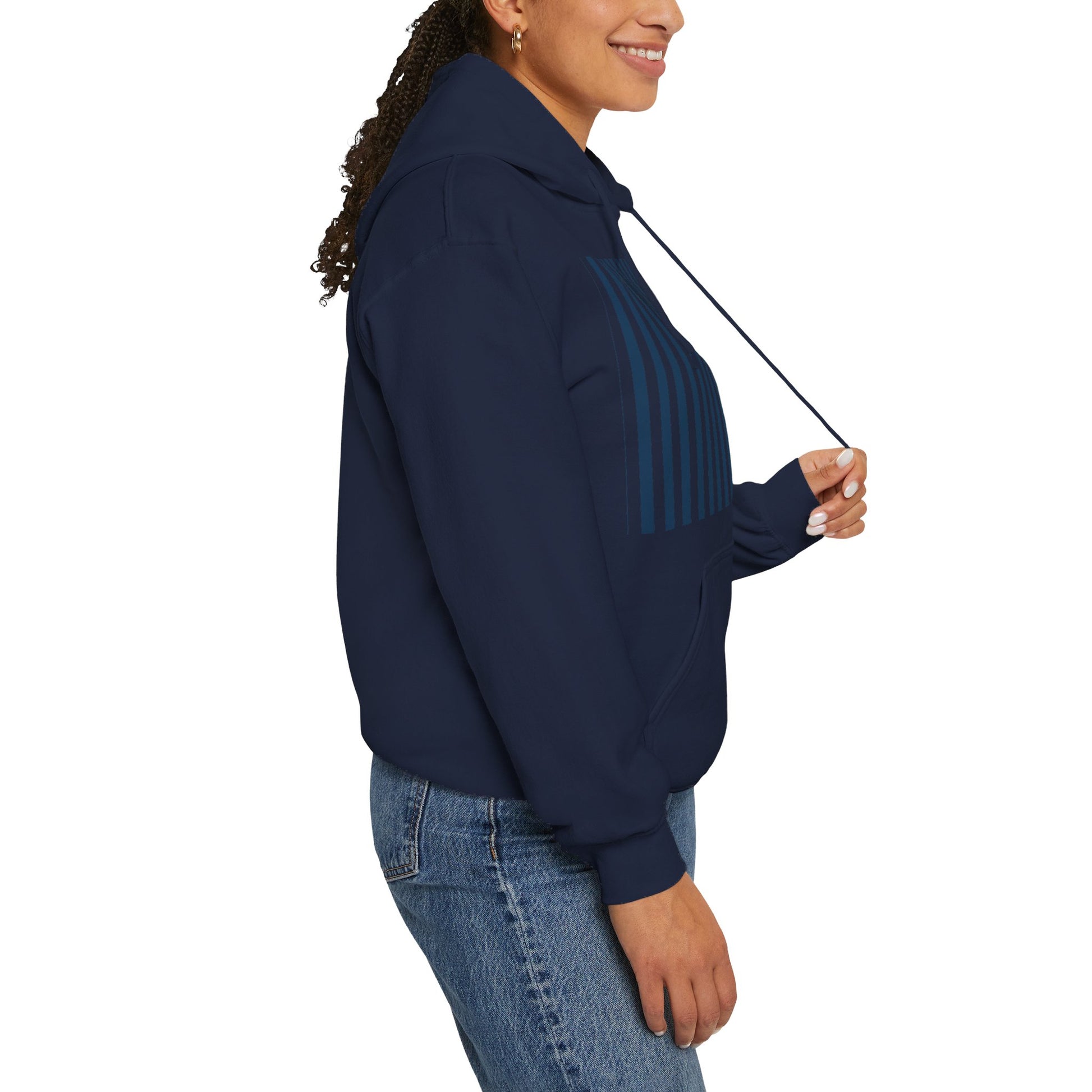 Navy Blue Stripes Hoodie - Hoodie - Kristine Celestine