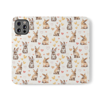 Bunny Love Flip Phone Case Cover with Pockets - Phone Case - Kristine Celestine