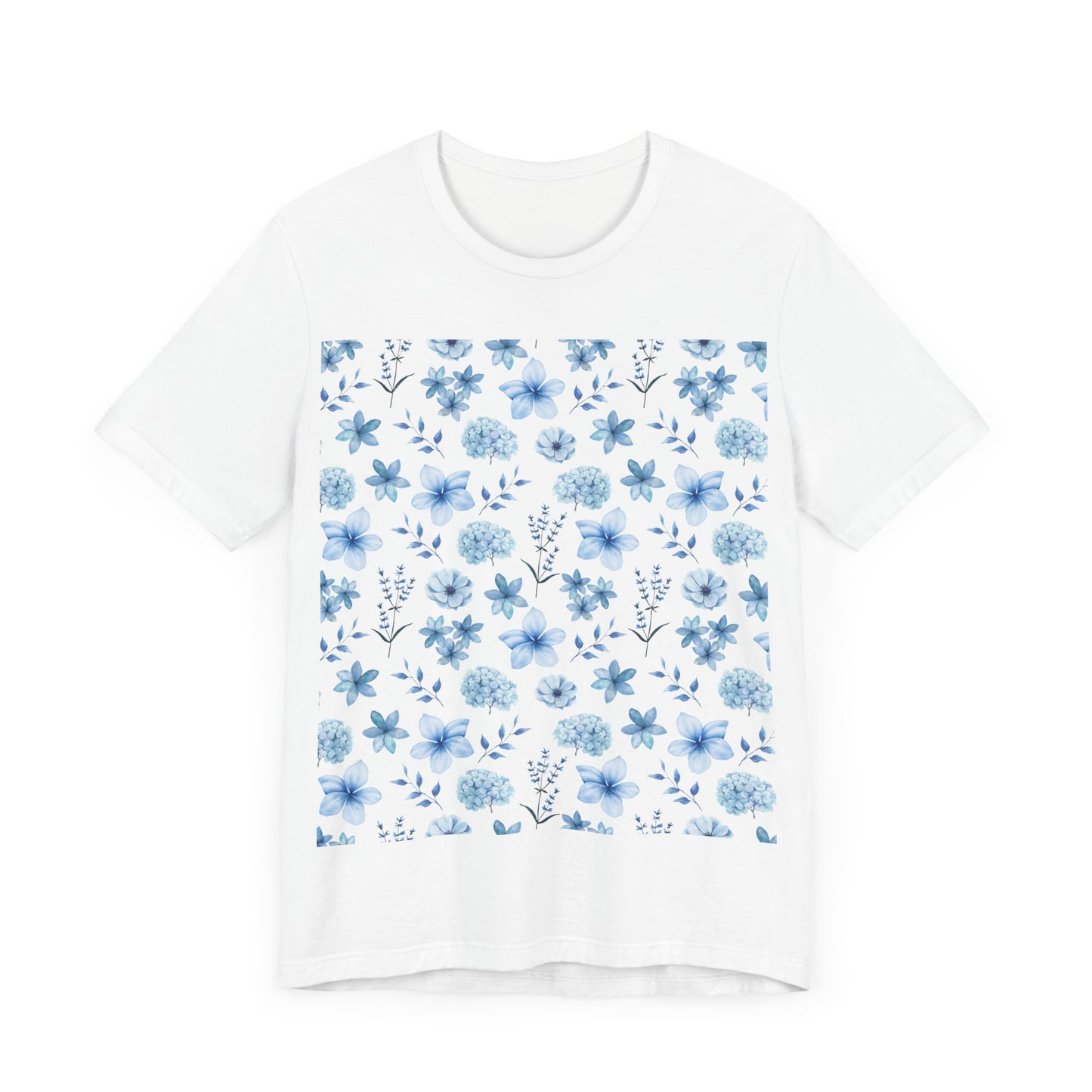 Snowy Blue Flowers T-Shirt