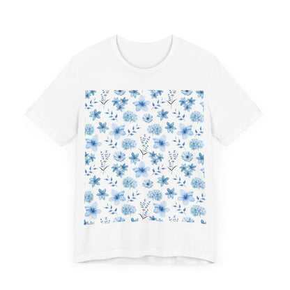 Snowy Blue Flowers T-Shirt