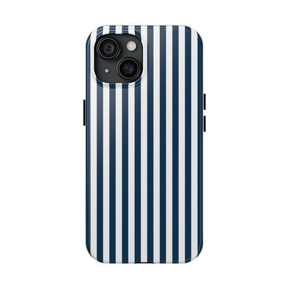 Navy Blue Stripes Tough Phone Case for iPhone and Samsung Galaxy