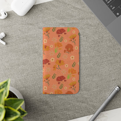 Coral Peach Meadow Flip Phone Case Cover with Pockets - Phone Case - Kristine Celestine