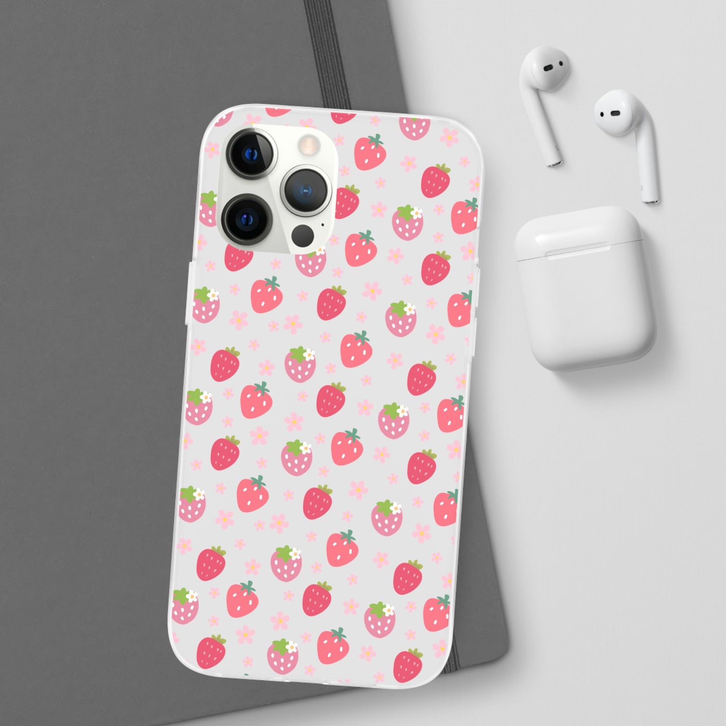 Strawberries and Daisies Flexible Phone Case iPhone Case Samsung Galaxy - Phone Case - Kristine Celestine