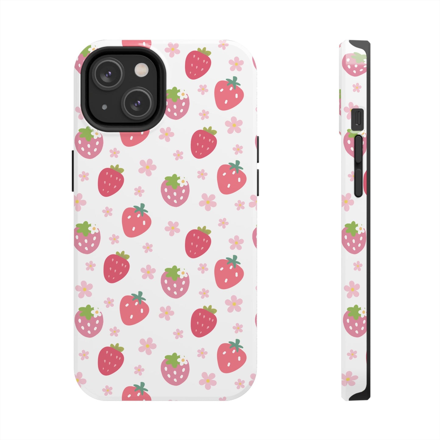 Strawberries and Daisies Tough Phone Case for iPhone and Samsung Galaxy