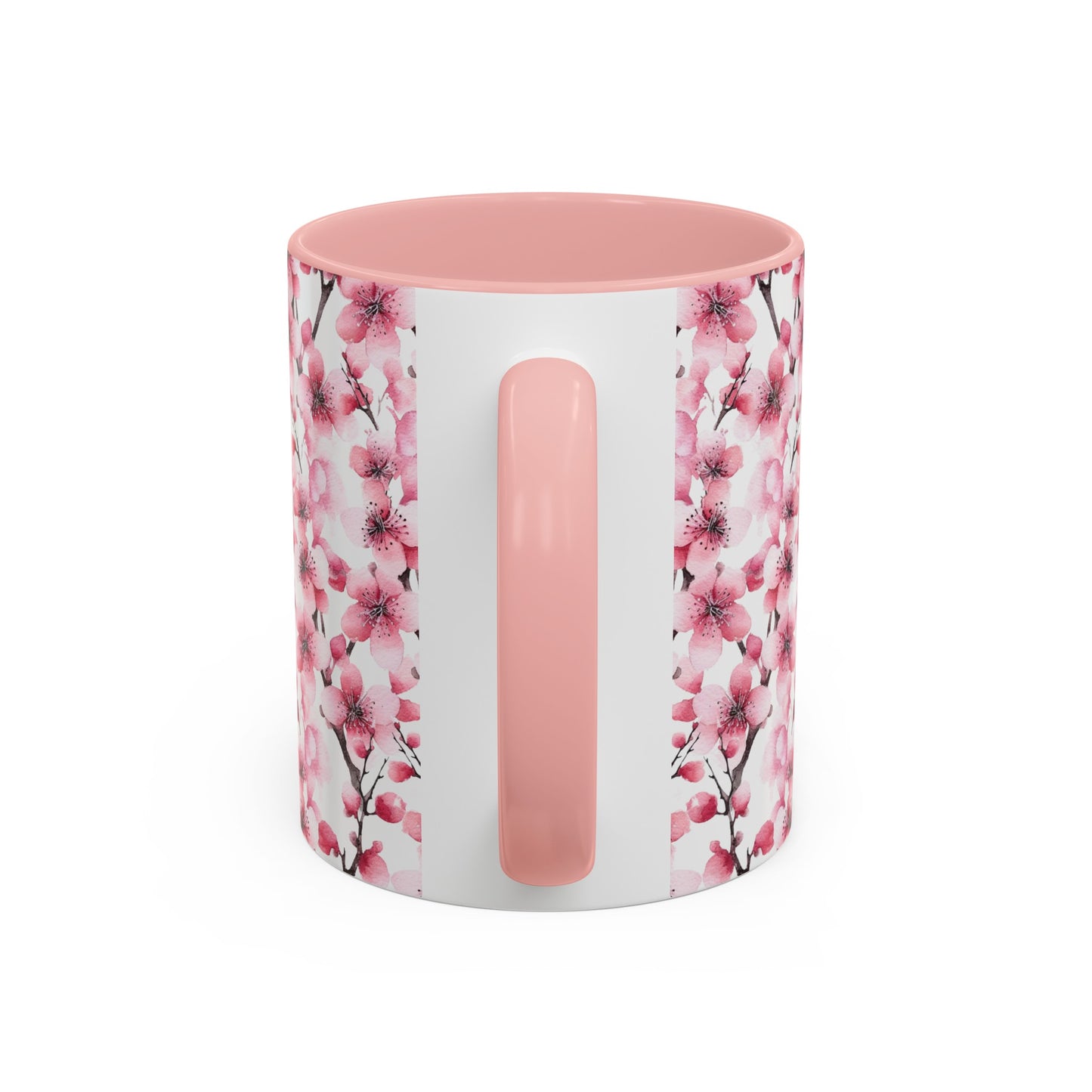 Pink Flower Lattice Accent Mug (vD) - Mug - Kristine Celestine