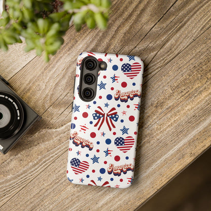 Coque de téléphone robuste America's Sweetheart and Bows pour iPhone et Samsung Galaxy