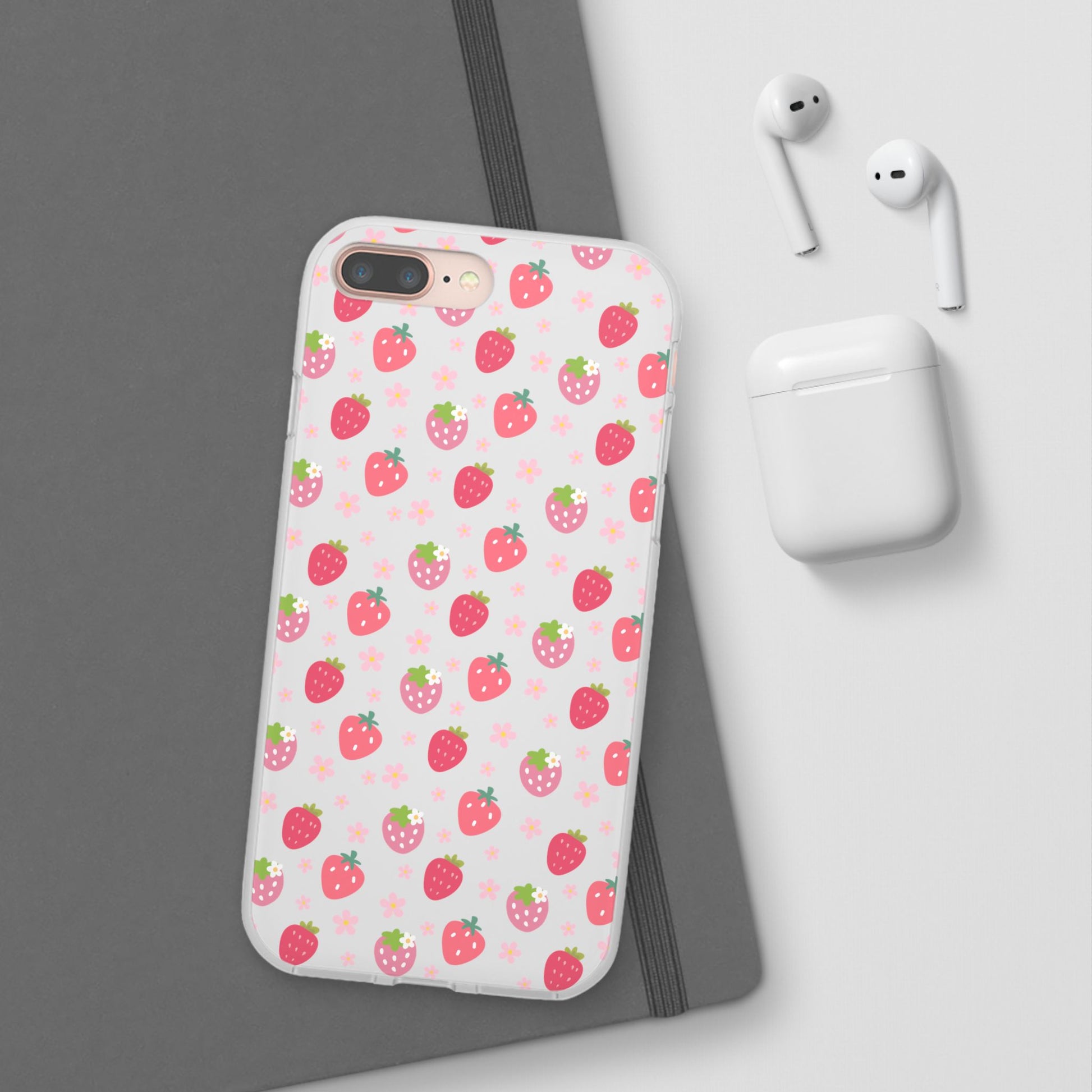 Strawberries and Daisies Flexible Phone Case iPhone Case Samsung Galaxy - Phone Case - Kristine Celestine