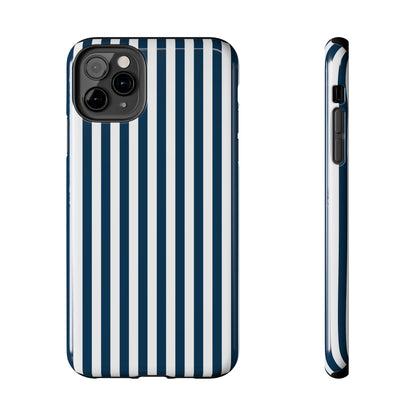 Navy Blue Stripes Tough Phone Case for iPhone and Samsung Galaxy