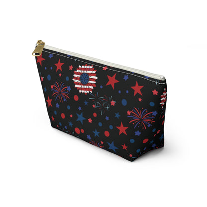 Starry Night America Accessory Pouch with T-bottom Pouch for Makeup Small Bag for School Supplies Cute Summer Zipper Pouch