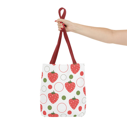 Red Strawberry Bubbles Tote Bag - Bags - Kristine Celestine