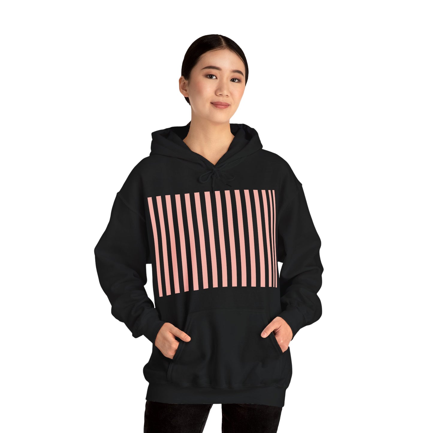 Coral Pink Stripes Hoodie - Hoodie - Kristine Celestine