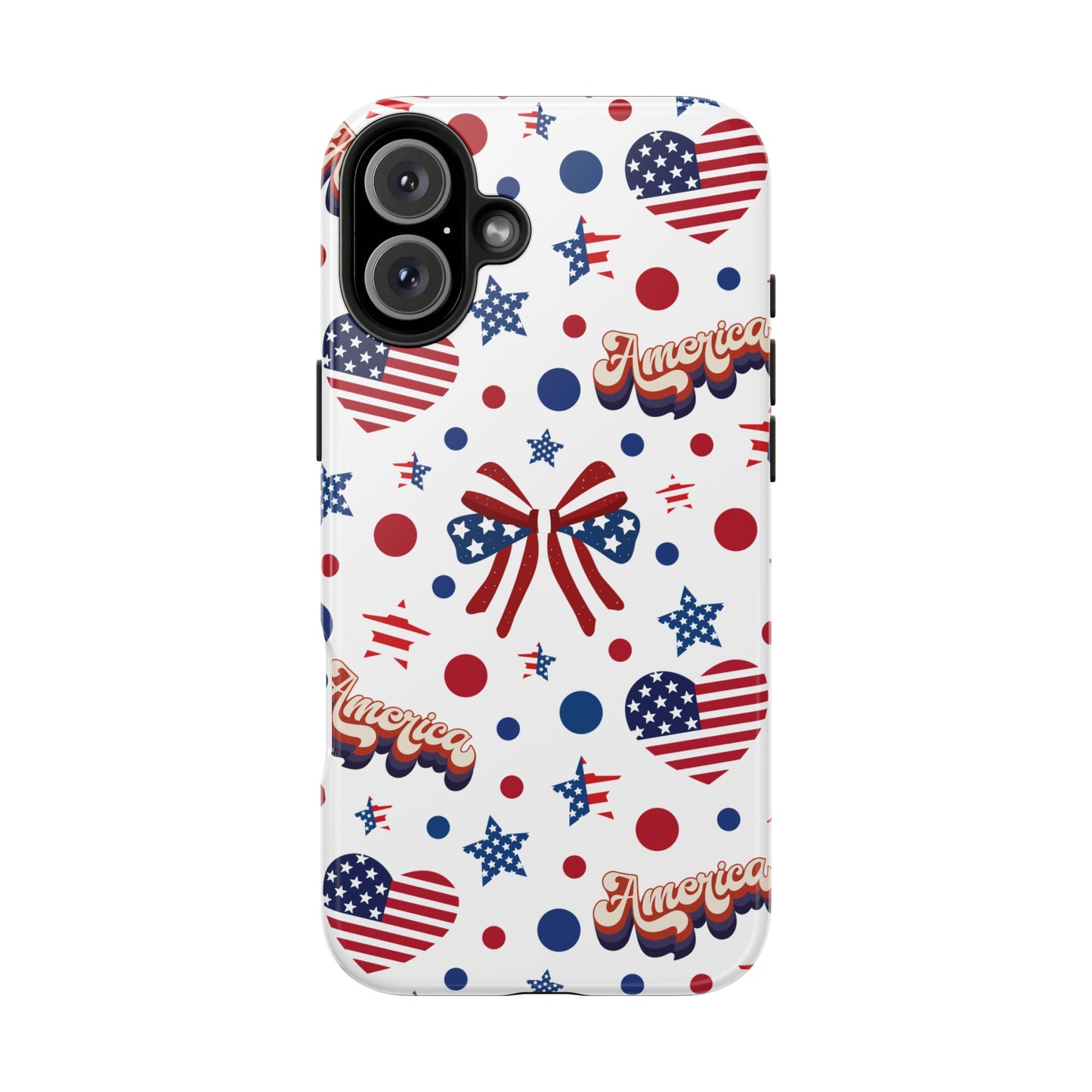 Coque de téléphone robuste America's Sweetheart and Bows pour iPhone et Samsung Galaxy