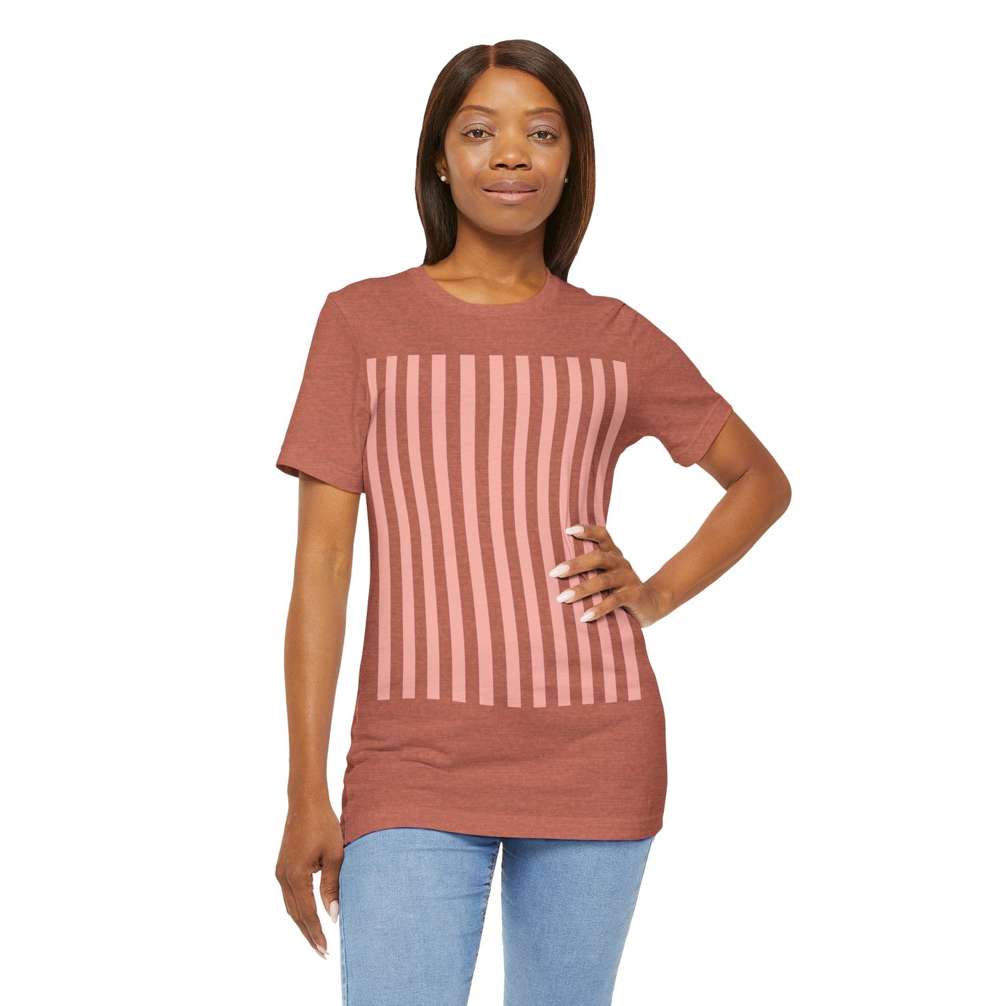 Coral Pink Stripes Shirt