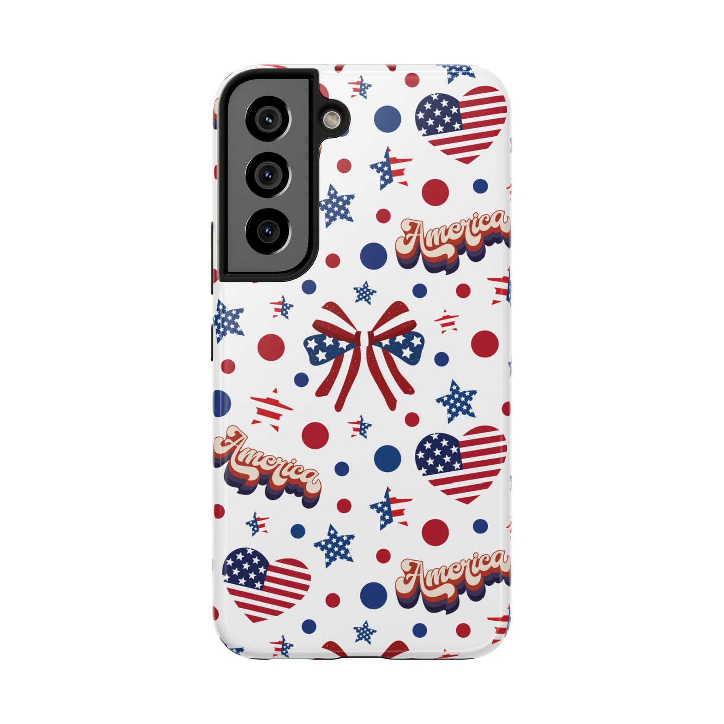 Coque de téléphone robuste America's Sweetheart and Bows pour iPhone et Samsung Galaxy