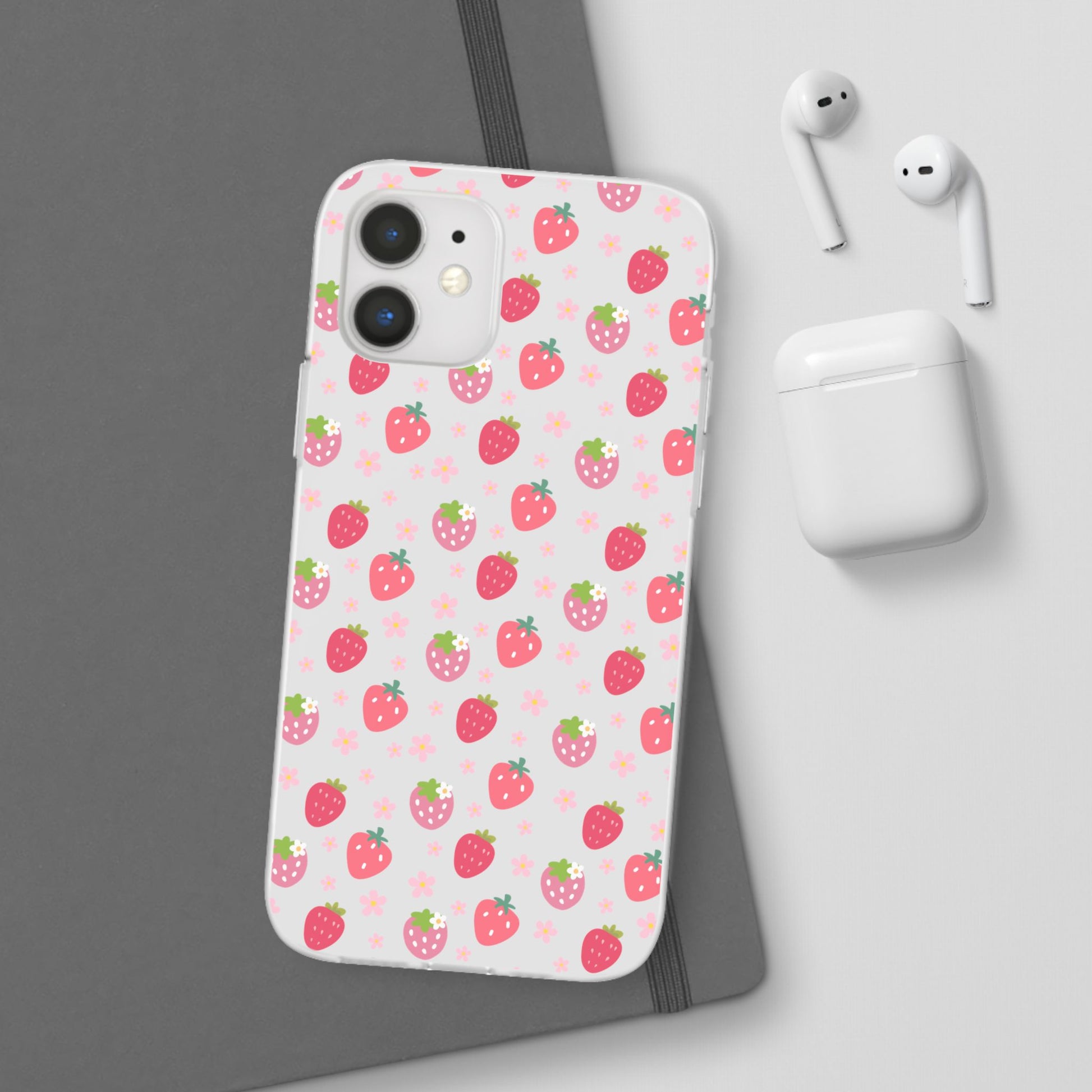 Strawberries and Daisies Flexible Phone Case iPhone Case Samsung Galaxy - Phone Case - Kristine Celestine