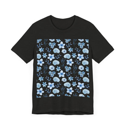 Snowy Blue Flowers T-Shirt