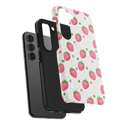 Pink Strawberry Bubbles Tough Phone Case for iPhone and Samsung Galaxy