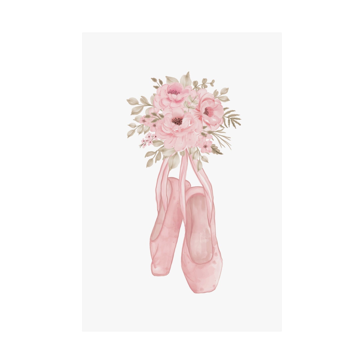 Floral Ballerina Shoes Wall Art Poster - Poster - Kristine Celestine