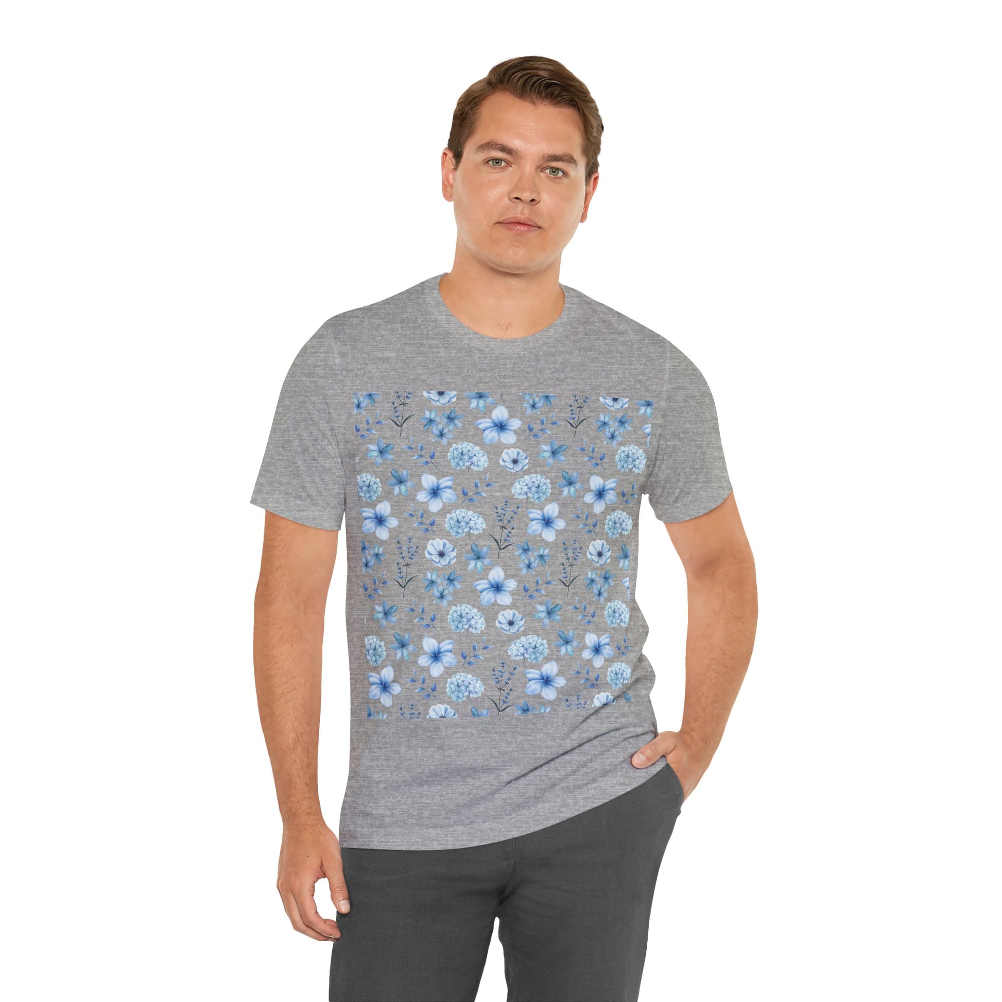 Snowy Blue Flowers T - Shirt - T - Shirt - Kristine Celestine