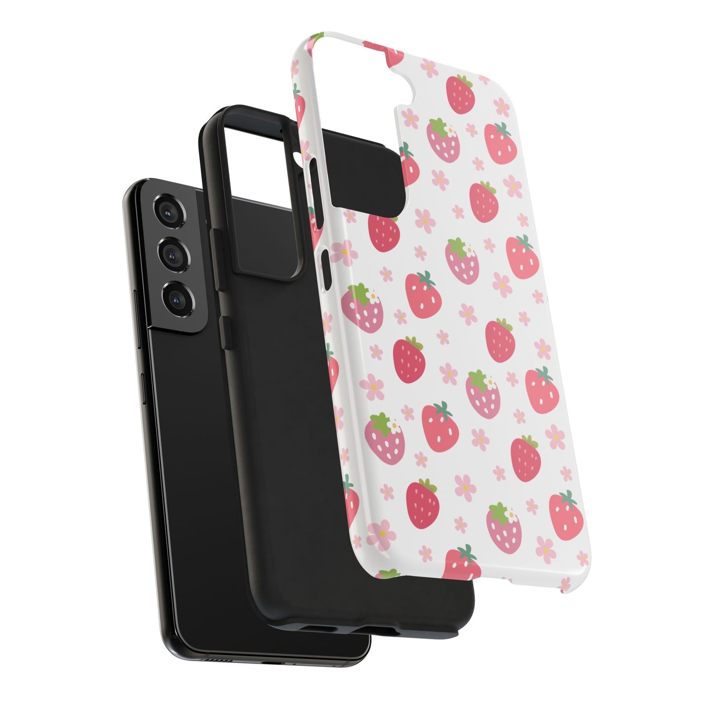 Strawberries and Daisies Tough Phone Case for iPhone and Samsung Galaxy