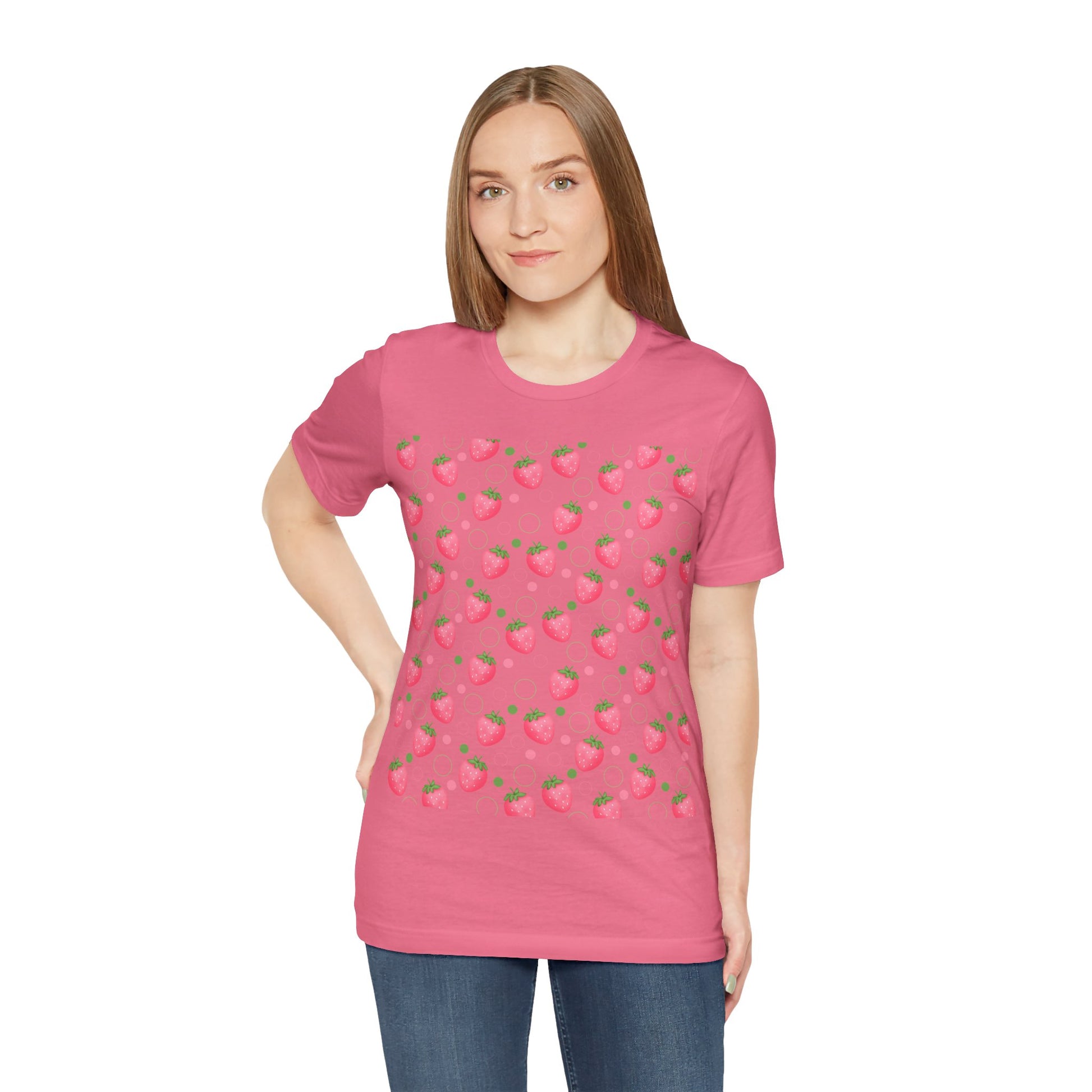 Pink Strawberry Bubbles Shirt - T - Shirt - Printify - Kristine Celestine