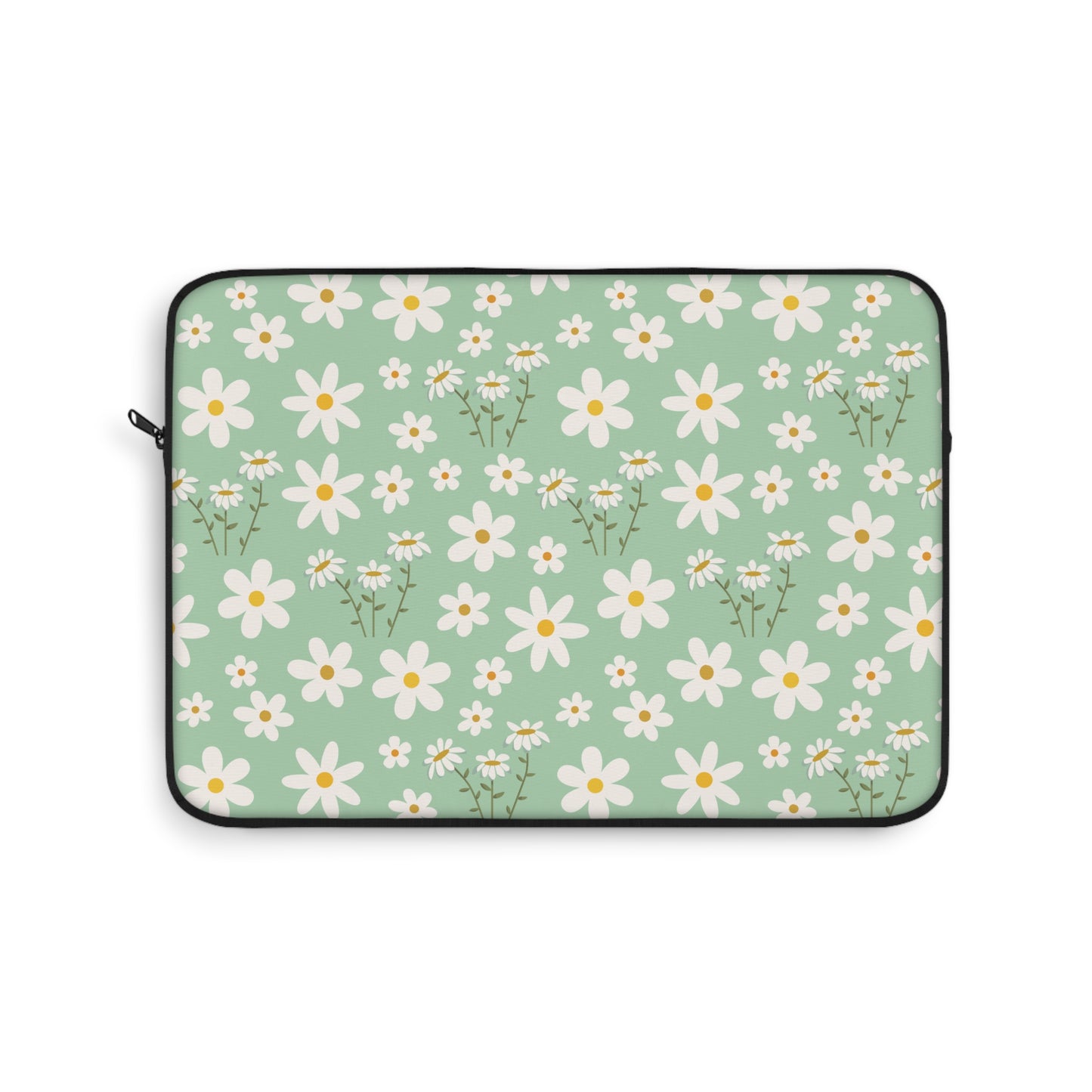 Mint Daisy Delight Laptop Sleeve Cute Daisies Laptop Pouch Green Summer Laptop Bag Sage Pistachio Green Laptop Case Spring Laptop Protector Cute Tablet Sleeve Pretty Tablet Case Adorable Tablet Pouch