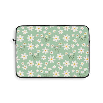 Mint Daisy Delight Laptop Sleeve Cute Daisies Laptop Pouch Green Summer Laptop Bag Sage Pistachio Green Laptop Case Spring Laptop Protector Cute Tablet Sleeve Pretty Tablet Case Adorable Tablet Pouch