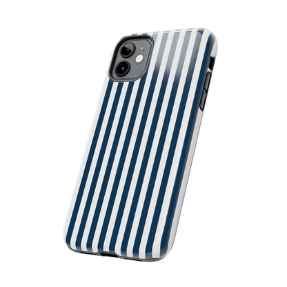 Navy Blue Stripes Tough Phone Case for iPhone and Samsung Galaxy