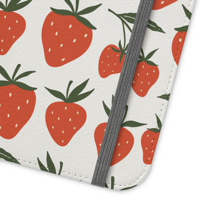 Tropical Strawberry Flip Phone Case Cover with Pockets - Phone Case - Kristine Celestine