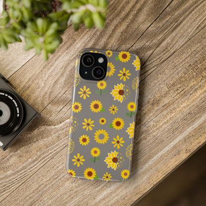 Sunflower Burst Flexible Phone Case iPhone Case Samsung Galaxy