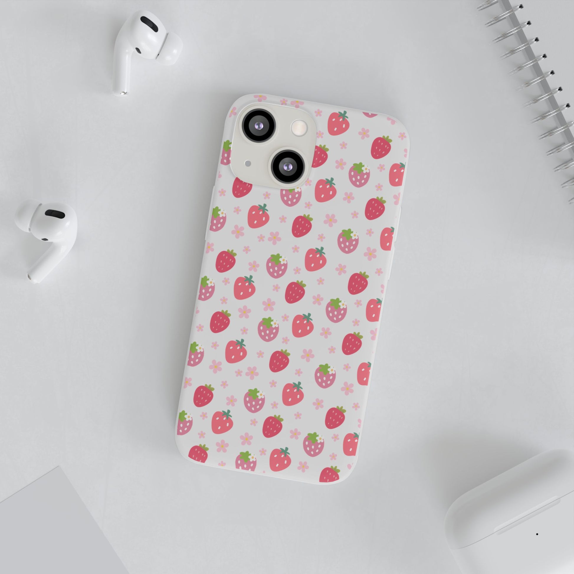 Strawberries and Daisies Flexible Phone Case iPhone Case Samsung Galaxy - Phone Case - Kristine Celestine