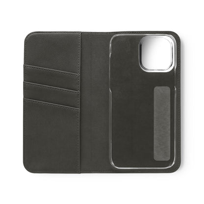 Navy Blue Stripes Flip Phone Case Cover with Pockets