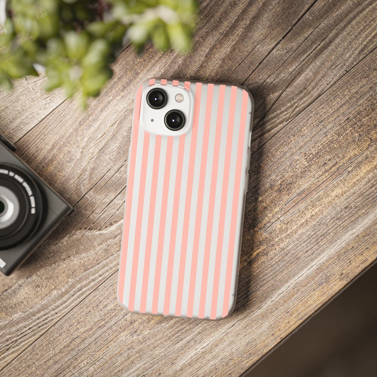 Coral Pink Stripes Flexible Phone Case iPhone Case Samsung Galaxy - Phone Case - Kristine Celestine