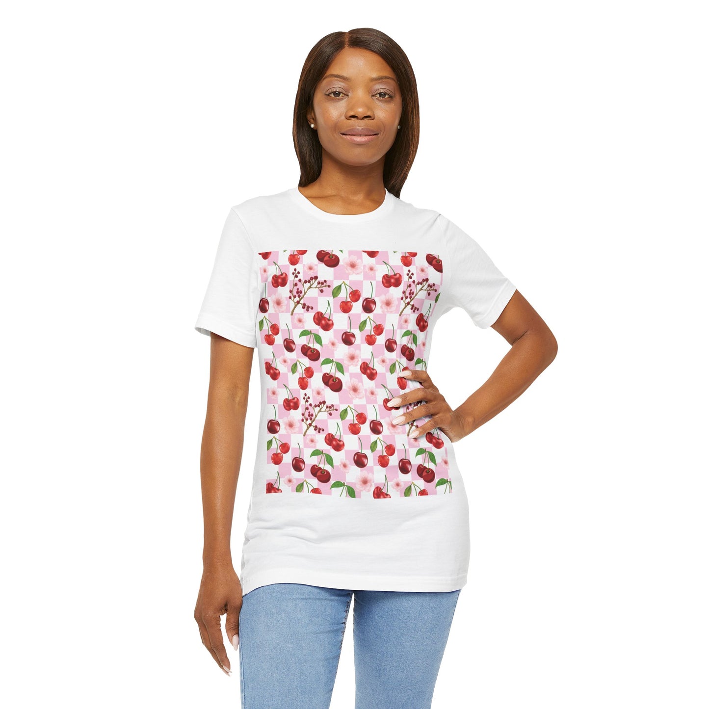 Classic Short Sleeve T - Shirt - T - Shirt - Cherry Checkerboard - Kristine Celestine