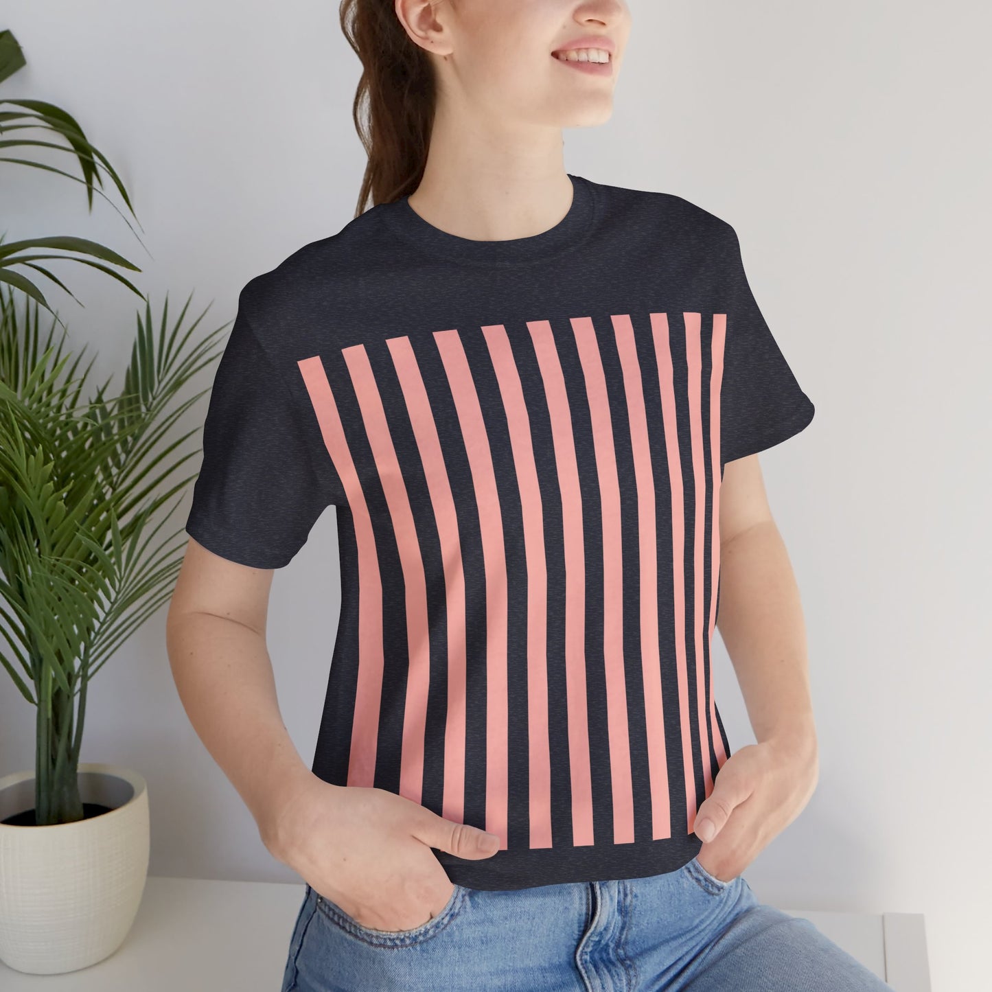 Coral Pink Stripes Shirt