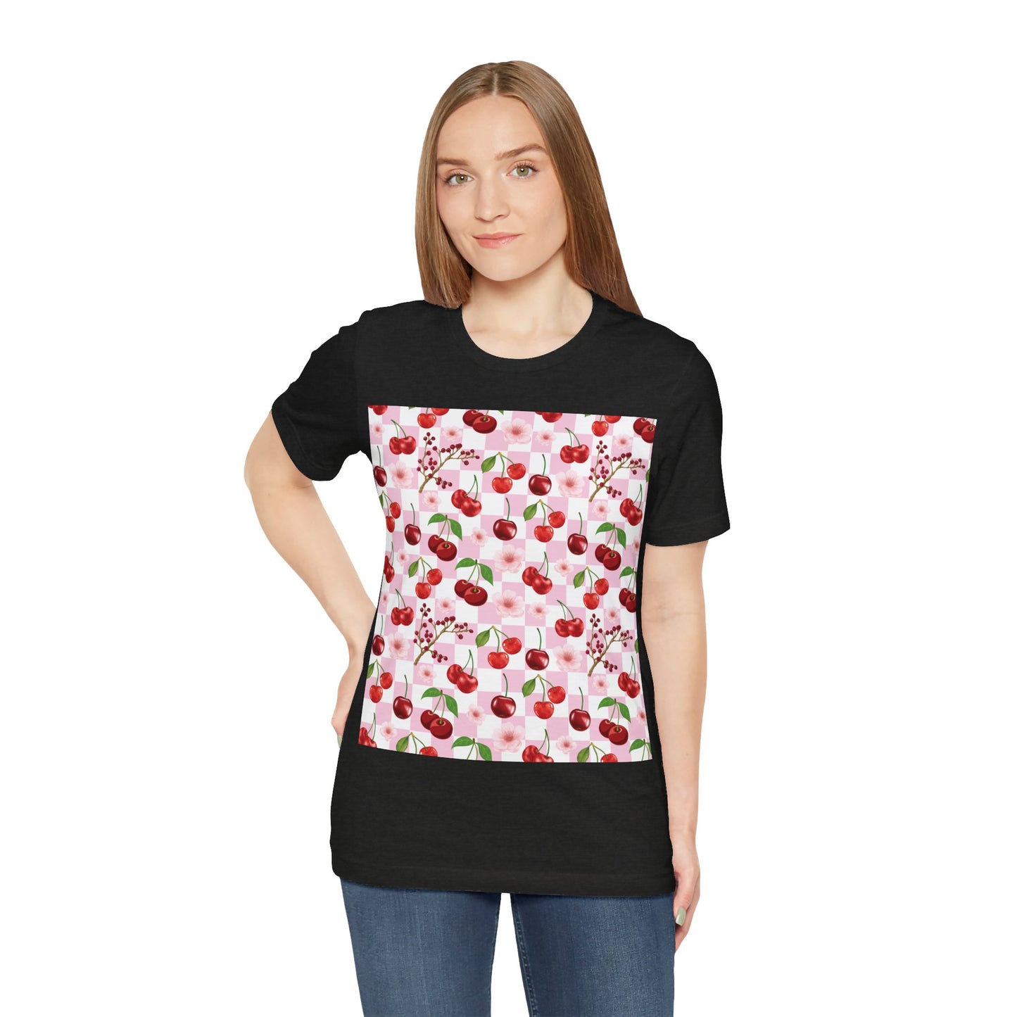 Classic Short Sleeve T - Shirt - T - Shirt - Cherry Checkerboard - Kristine Celestine