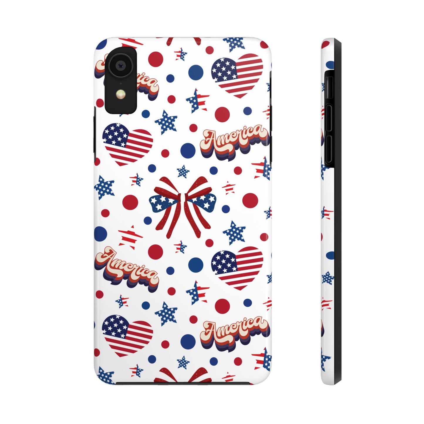 Coque de téléphone robuste America's Sweetheart and Bows pour iPhone et Samsung Galaxy