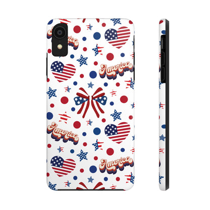 Coque de téléphone robuste America's Sweetheart and Bows pour iPhone et Samsung Galaxy