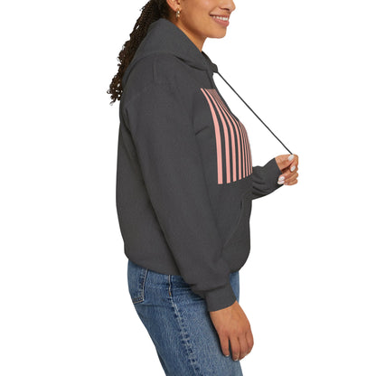 Coral Pink Stripes Hoodie - Hoodie - Kristine Celestine