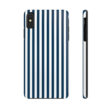 Navy Blue Stripes Tough Phone Case for iPhone and Samsung Galaxy