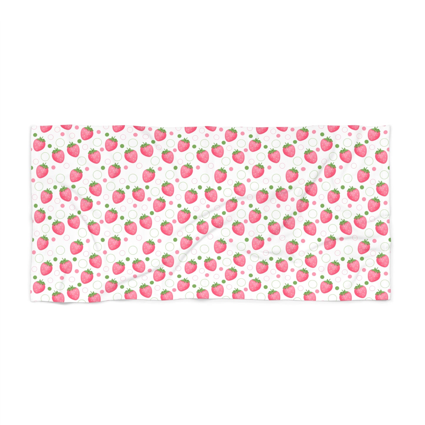 Pink Strawberry Bubbles Beach Towel