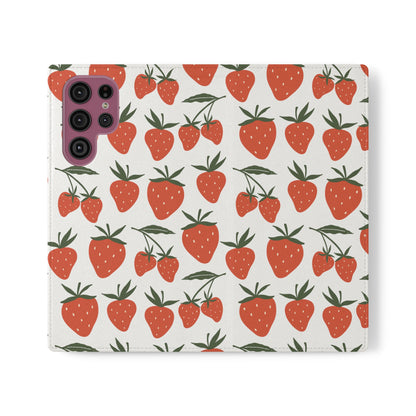 Tropical Strawberry Flip Phone Case Cover with Pockets - Phone Case - Kristine Celestine