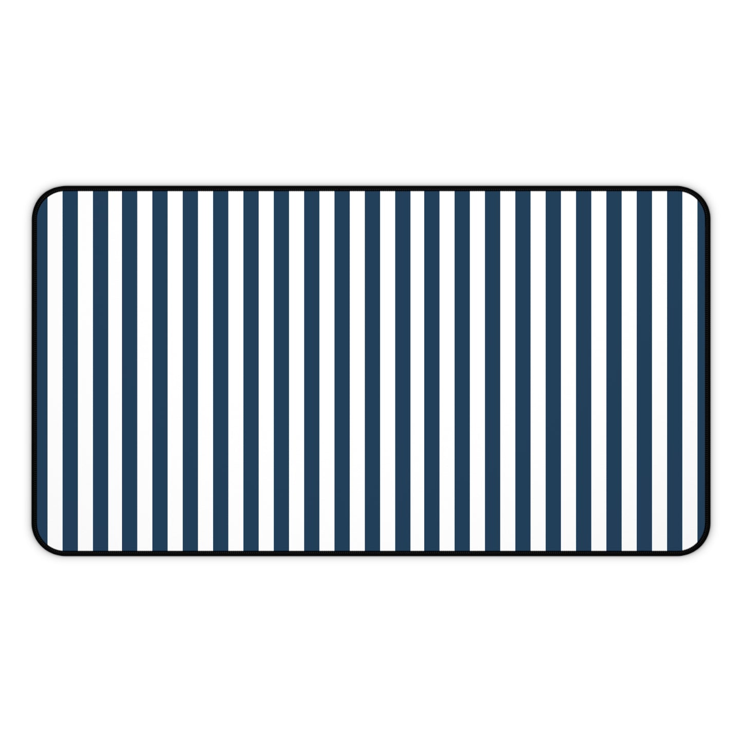 Navy Blue Stripes Desk Mat Royal Blue Stiped Computer Mat Classic Dark Blue Office Mat