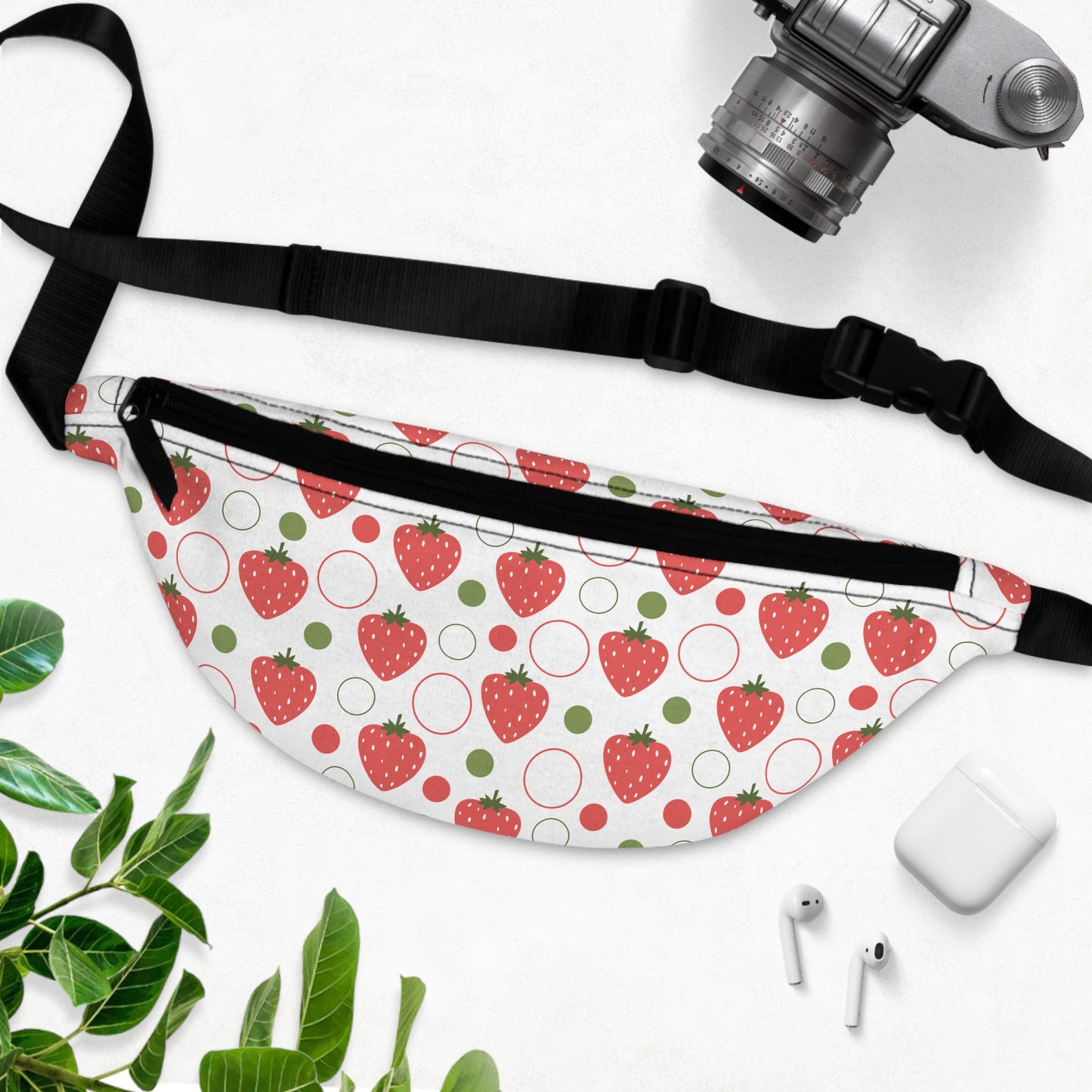 Red Strawberry Bubbles Fanny Pack Belt Bag Fun Fanny Bag Waist Pack Bum Bag