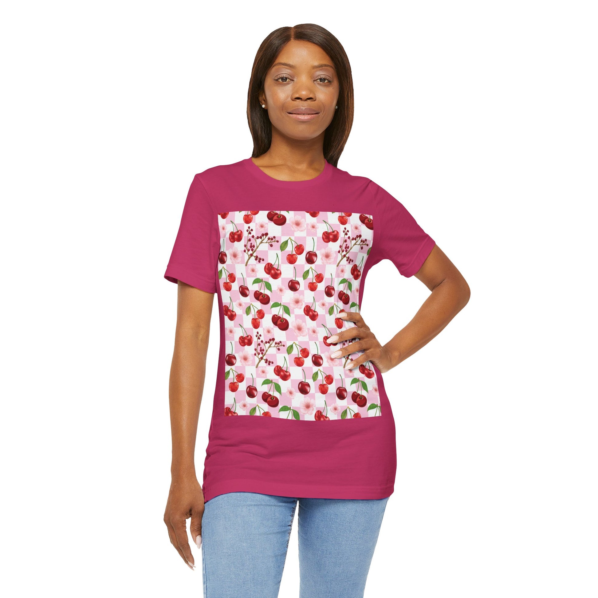 Cherry Checkerboard T - Shirt - T - Shirt - Kristine Celestine