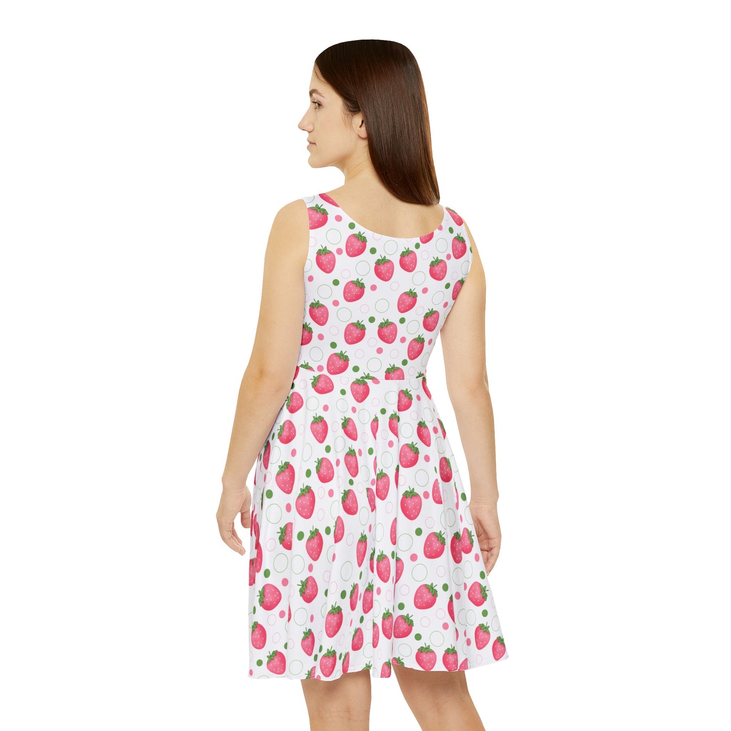 Pink Strawberry Bubbles Women's Skater Dress - Dress - Kristine Celestine