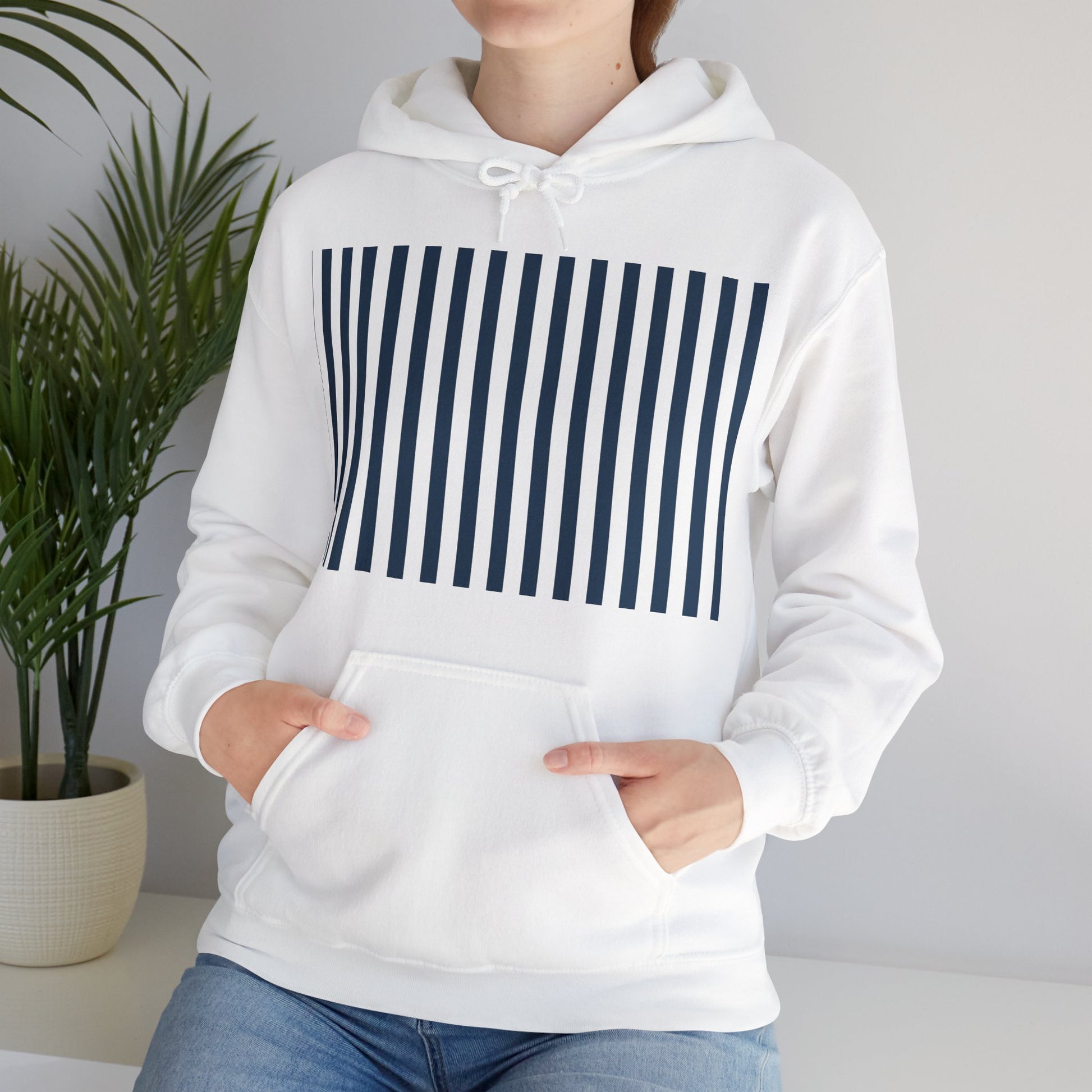 Navy Blue Stripes Hoodie - Hoodie - Kristine Celestine